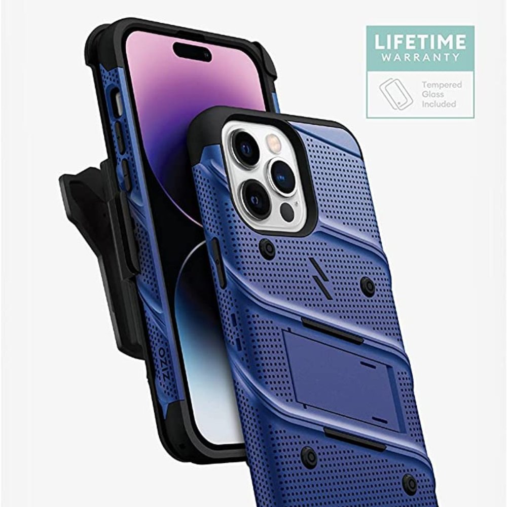 ZIZO Bolt Bundle - iPhone 14 Pro Max 6.7" Case with Tempered Glass & Holster